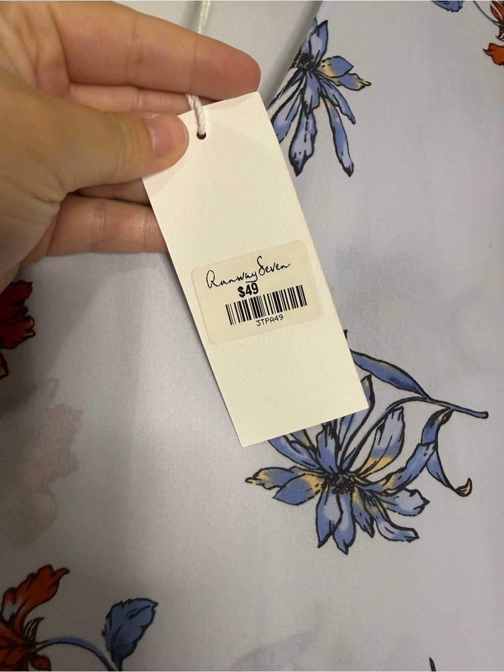 LUSH Top Large Blue Floral Bell Sleeve V-Neck Sheer Blouse - Picture 4 of 5